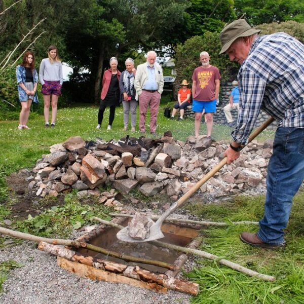 Building a fulacht fia at Conamara Sea Week